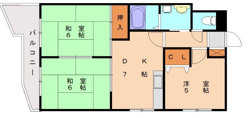 トネハイツ(3DK/2階)の間取り写真