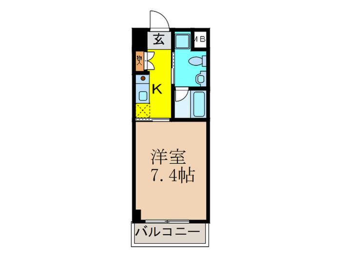 カサ・リベーラII(1K/2階)の間取り写真