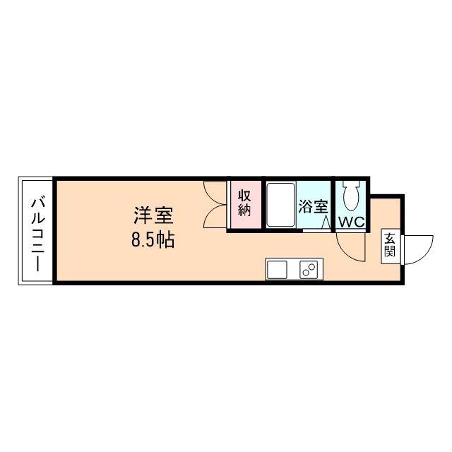 フラット セガワII(ワンルーム/1階)の間取り写真
