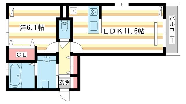 セゾン デ スリジェール(1LDK/2階)の間取り写真