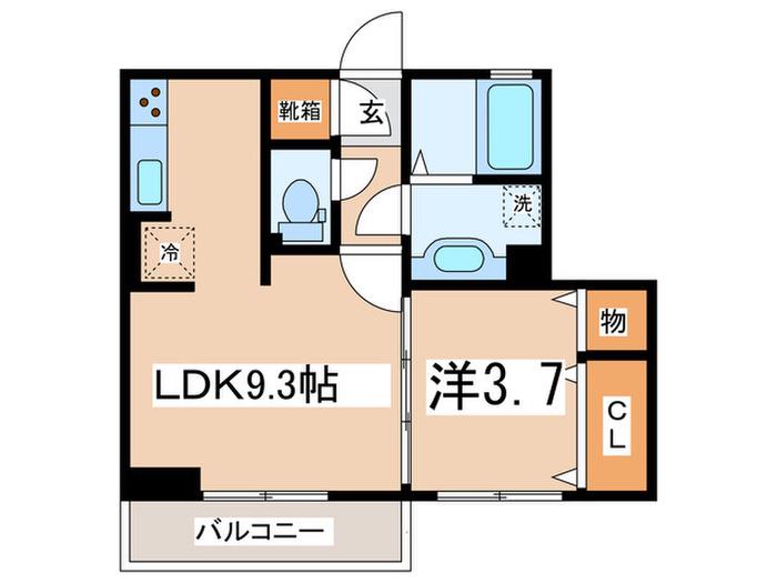 D-ROOM SUELO(1LDK/3階)の間取り写真
