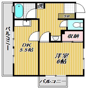 ニューライフ洗足(1DK/1階)の間取り写真