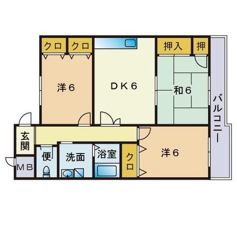 K-フラッツ(3LDK/2階)の間取り写真