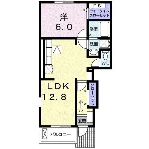 パークプレッソ雅I(1LDK/1階)の間取り写真