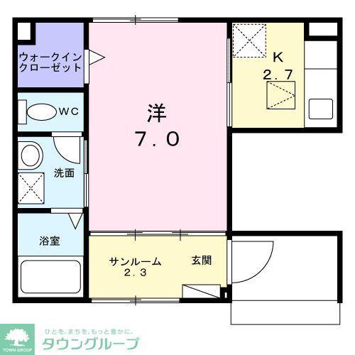 ユーステス鎌倉(1K/1階)の間取り写真