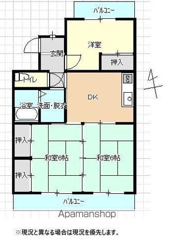 第一西納ビル(3DK/4階)の間取り写真