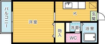 サニーコートREN(1K/1階)の間取り写真