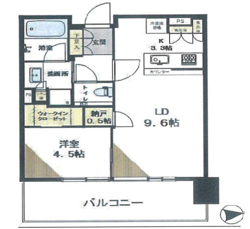 シティタワーズ東京ベイ ウエストタワー(1LDK/29階)の間取り写真