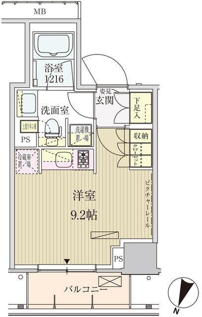 パークアクシス赤坂見附(ワンルーム/6階)の間取り写真