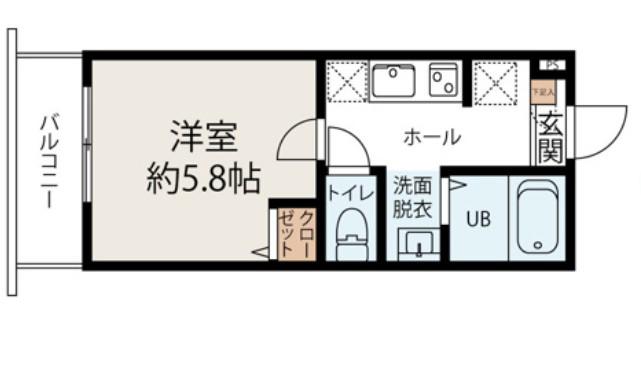 メゾンドシエル(1K/1階)の間取り写真