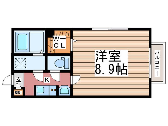 SUMICA三郷(1K/2階)の間取り写真