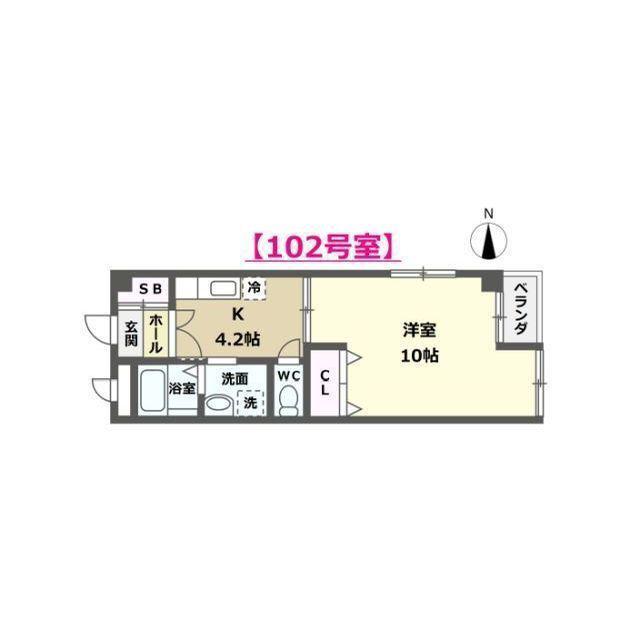 マドゥーデラポII(1K/1階)の間取り写真