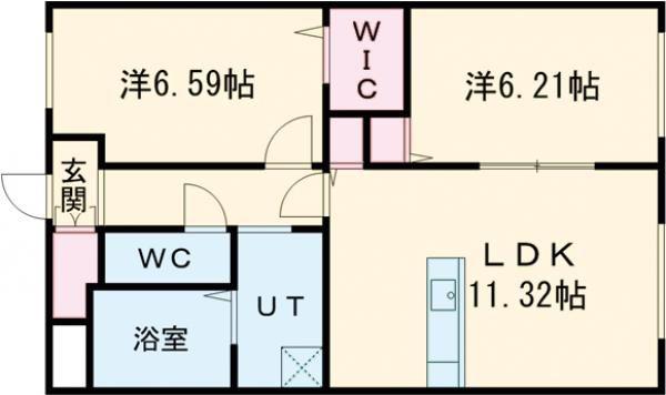 ヴィラノーブル(2LDK/3階)の間取り写真