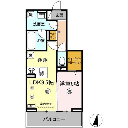 D-RESIDENCEM&K(1LDK/2階)の間取り写真