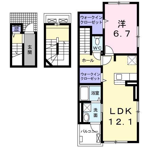 サン・フィオーレ A(1LDK/3階)の間取り写真