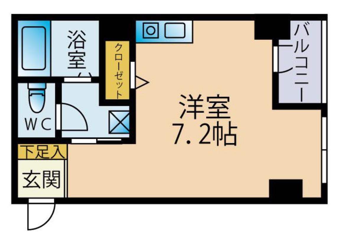 スカールN大濠(ワンルーム/2階)の間取り写真