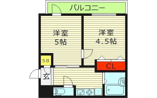 ERIMU-HEIGHTS(1DK/5階)の間取り写真