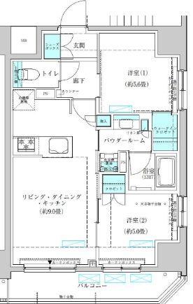 ヴィークブライト蔵前(2DK/3階)の間取り写真