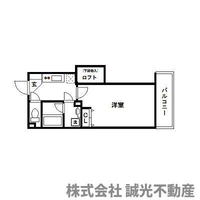 アクタス博多ステーションタワー(1K/6階)の間取り写真