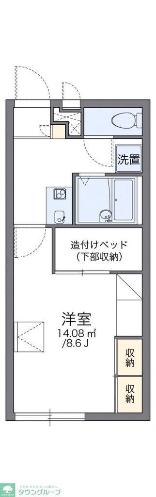 レオパレスリトル アイランド(1K/2階)の間取り写真
