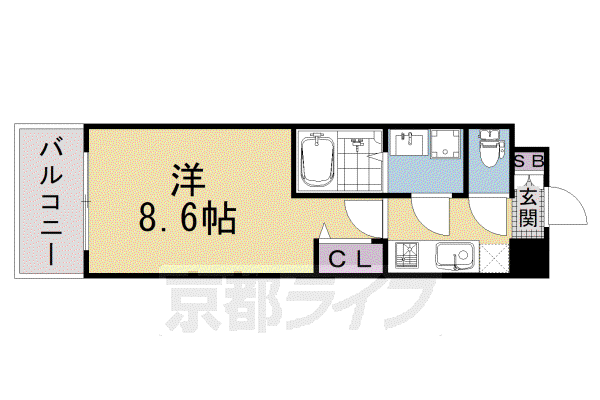 CREST TAPP 京都太秦天神川 DEX II(1K/5階)の間取り写真
