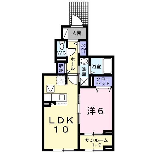 レイワ・メゾン21(1LDK/1階)の間取り写真