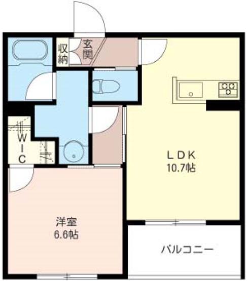 エバーグリーン東が丘(1LDK/1階)の間取り写真