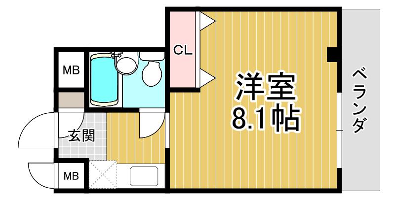 菊地ビル(1K/3階)の間取り写真
