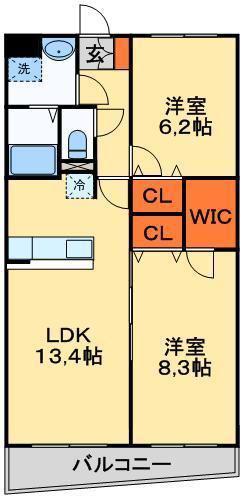 ORANGE BELL(2LDK/3階)の間取り写真