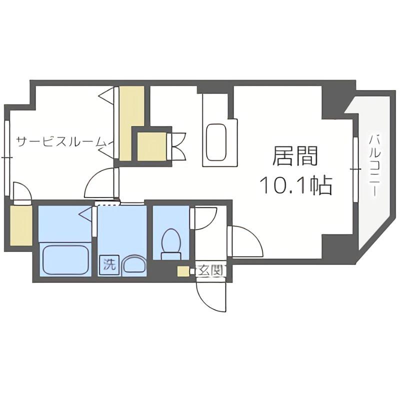 ノースプレミア大通北(1LDK/9階)の間取り写真