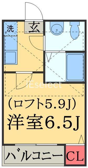 コンパートメントハウス千葉Ⅰ(1K/2階)の間取り写真