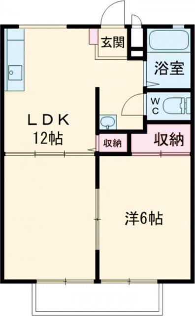 ハイツタツミ(1LDK/1階)の間取り写真