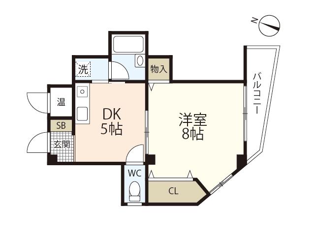 YMハイツ(1DK/3階)の間取り写真