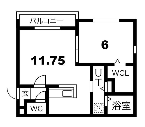 エクセルパーク(1LDK/2階)の間取り写真