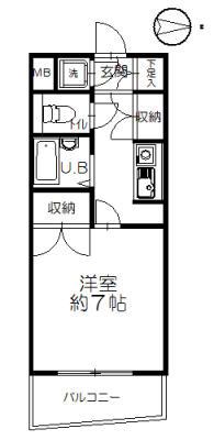 イーストピークV(1K/5階)の間取り写真