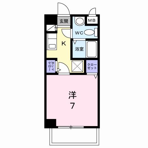 フローレンス西(1K/1階)の間取り写真