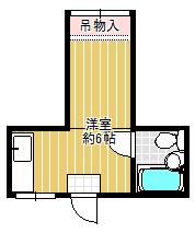 ハイツ千鳥(ワンルーム/1階)の間取り写真