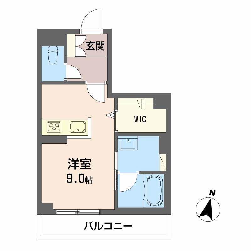 ハイネスト霞町(ワンルーム/3階)の間取り写真