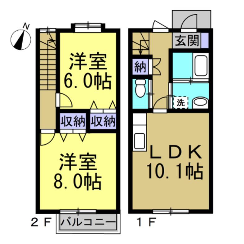 K・S HOUSE(2LDK/1階)の間取り写真