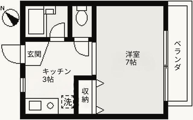 ブリックスコート狛江(ワンルーム/3階)の間取り写真