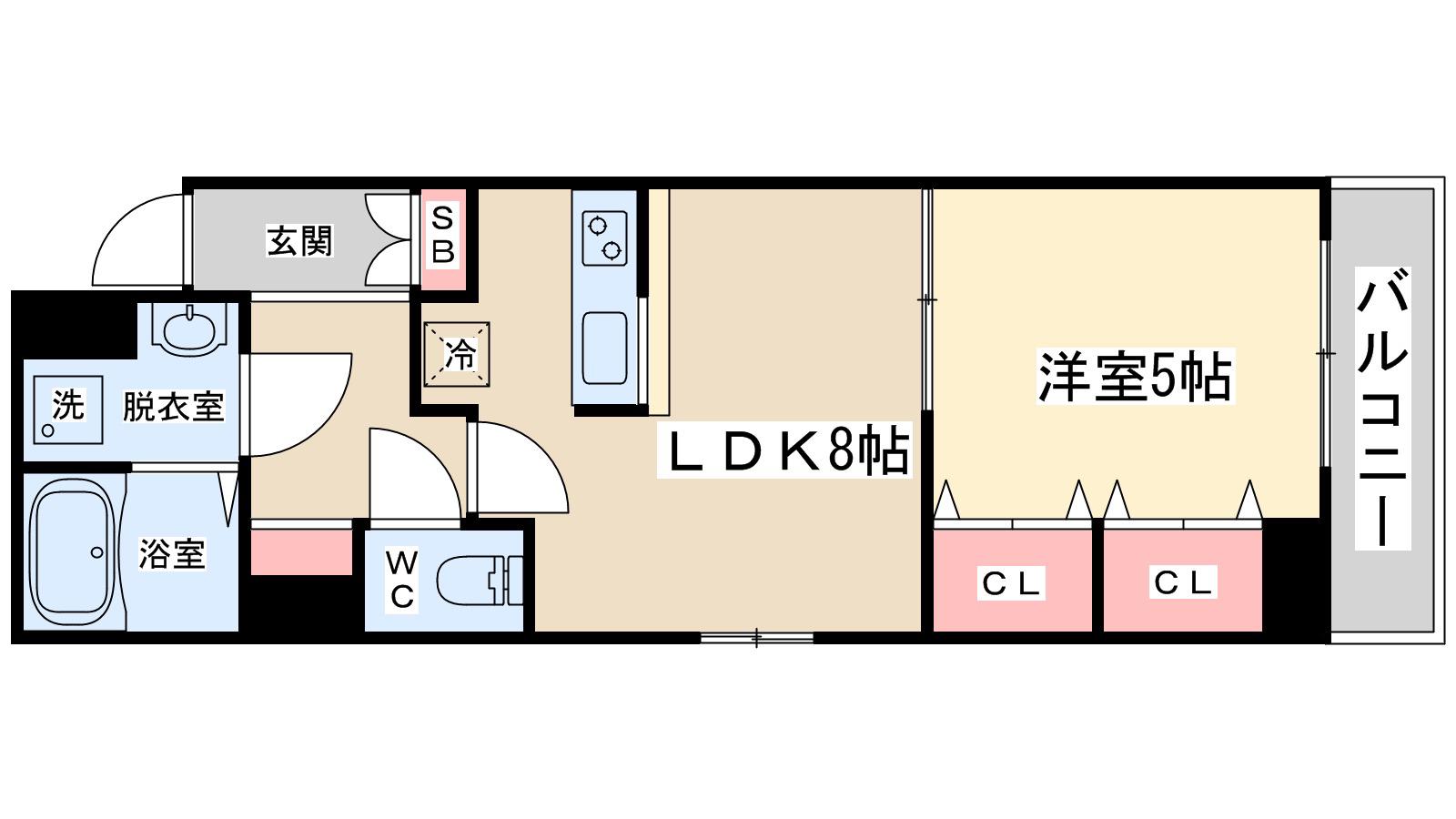 セントロイヤルクラブ新大阪(1LDK/6階)の間取り写真