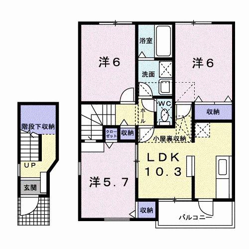 セゾン・グラシュ-I(3LDK/2階)の間取り写真