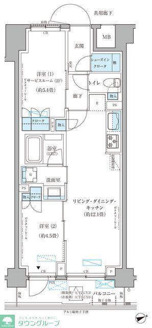パークアクシス文京本郷(1SLDK/2階)の間取り写真