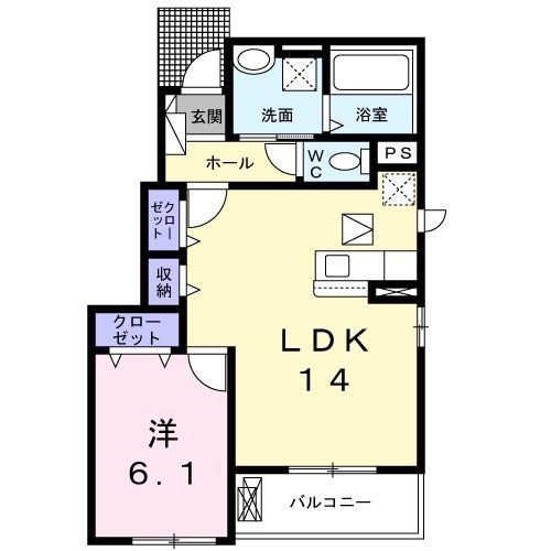 ヴィオラ田村(1LDK/1階)の間取り写真