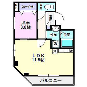 ボナール・ド・フルール(1LDK/6階)の間取り写真