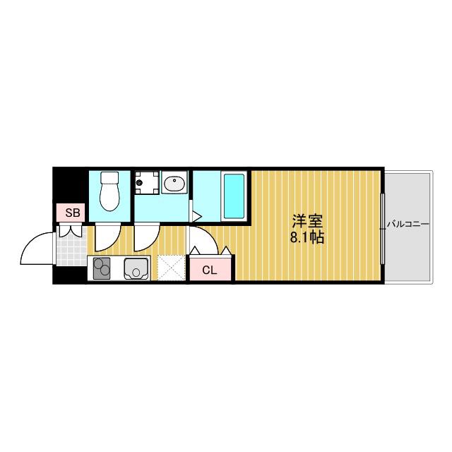 アドバンス新大阪III(1K/9階)の間取り写真