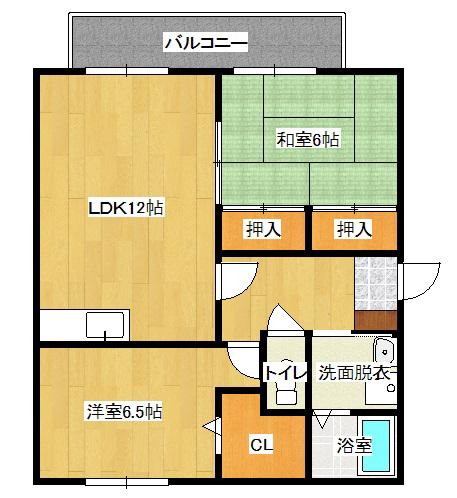 グランシャリオ A棟(2LDK/2階)の間取り写真