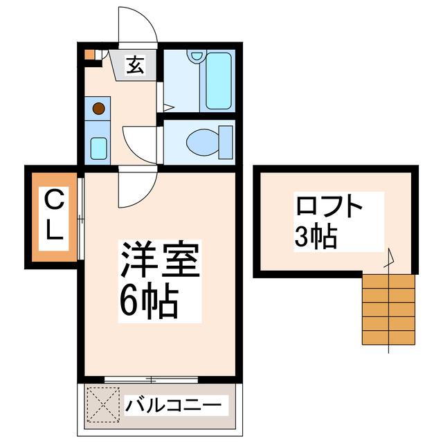 メゾン川尻(1K/1階)の間取り写真