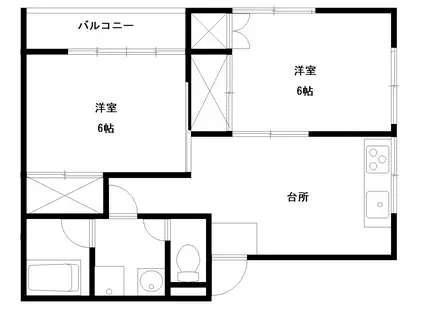 コーポクレイン(2DK/1階)の間取り写真