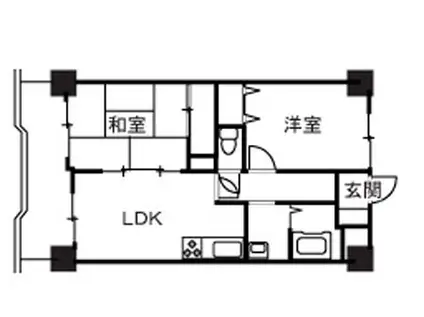 ハイライズ田町(2LDK/6階)の間取り写真